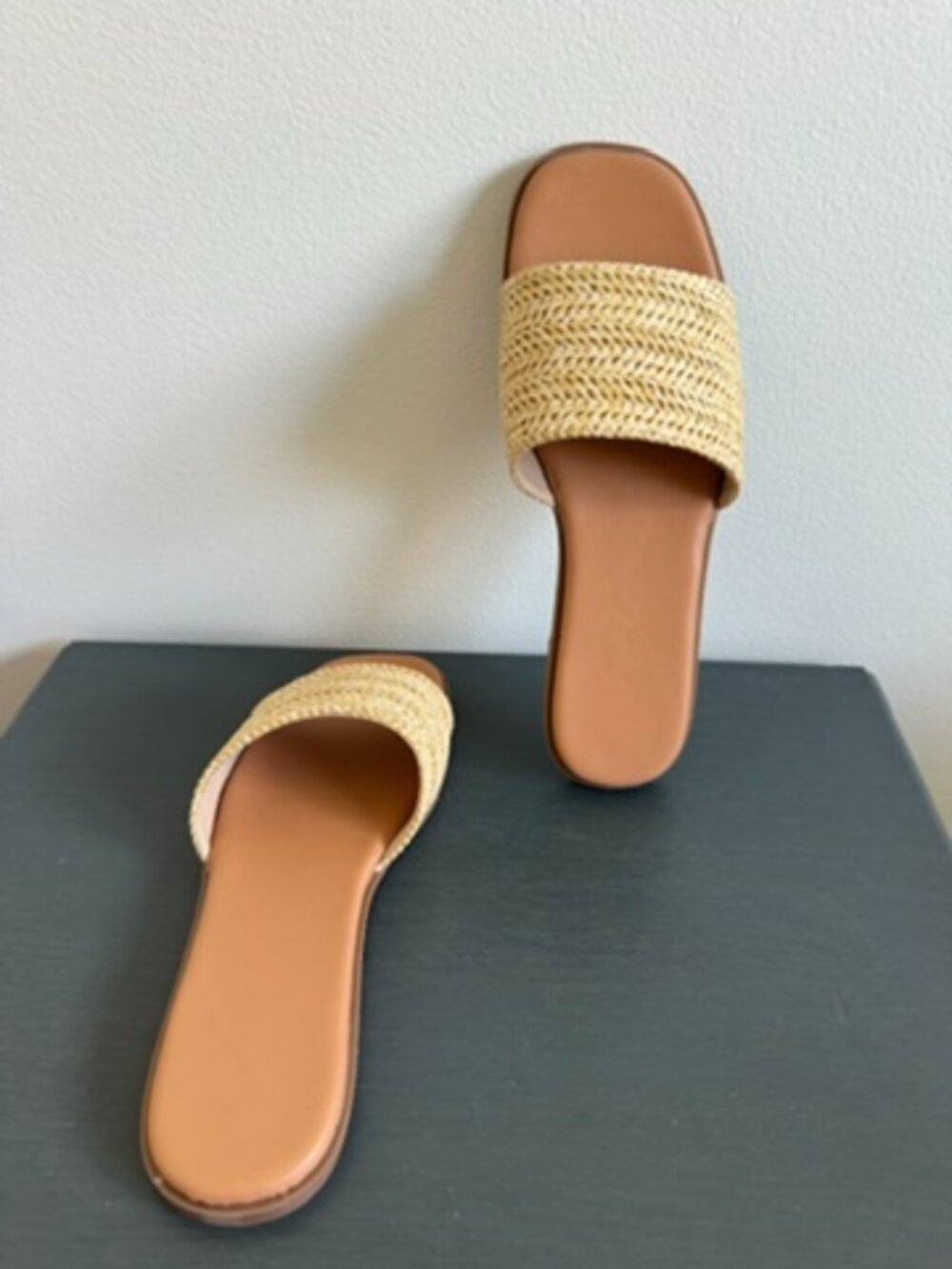 Raffia Slide Sandals